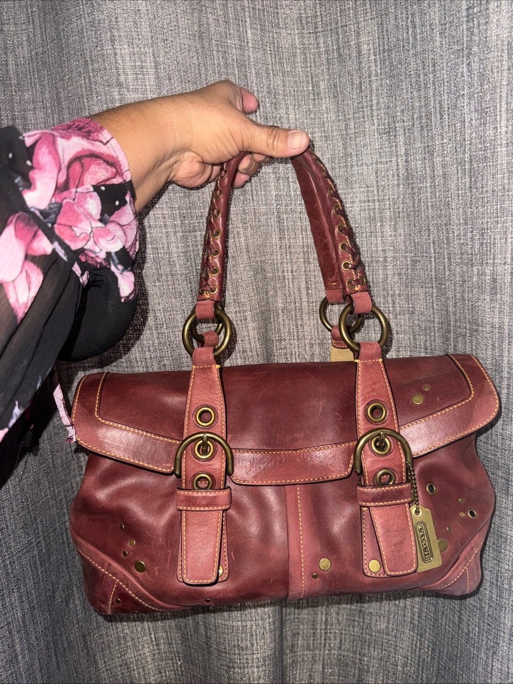***SOLD*** Coach Soho VTG leather studded red rustic bag